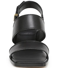 Sarto by Franco Sarto Rory Leather Square Toe Block Heel Slingback Sandals