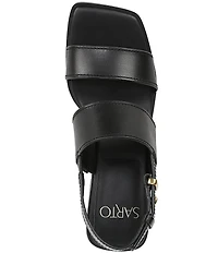 Sarto by Franco Sarto Rory Leather Square Toe Block Heel Slingback Sandals