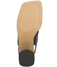 Sarto by Franco Sarto Rory Leather Square Toe Block Heel Slingback Sandals