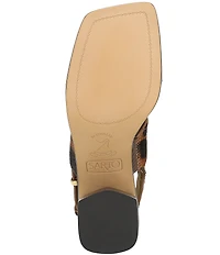 Sarto by Franco Sarto Rory Leopard Print Calf Hair Square Toe Block Heel Slingback Sandals