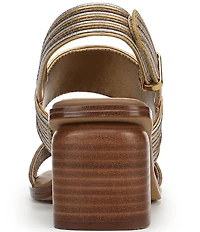Sarto by Franco Sarto Rory Metallic Square Toe Block Heel Slingback Sandals