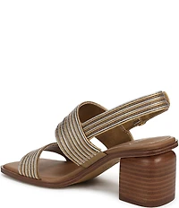 Sarto by Franco Sarto Rory Metallic Square Toe Block Heel Slingback Sandals