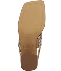 Sarto by Franco Sarto Rory Metallic Square Toe Block Heel Slingback Sandals