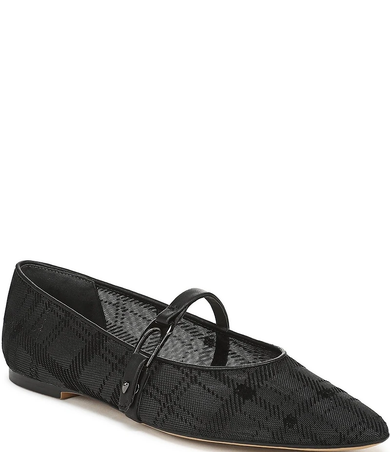 Sarto by Franco Sarto Rubina Plaid Mesh Pointed Toe Mary Jane Ballet Flats