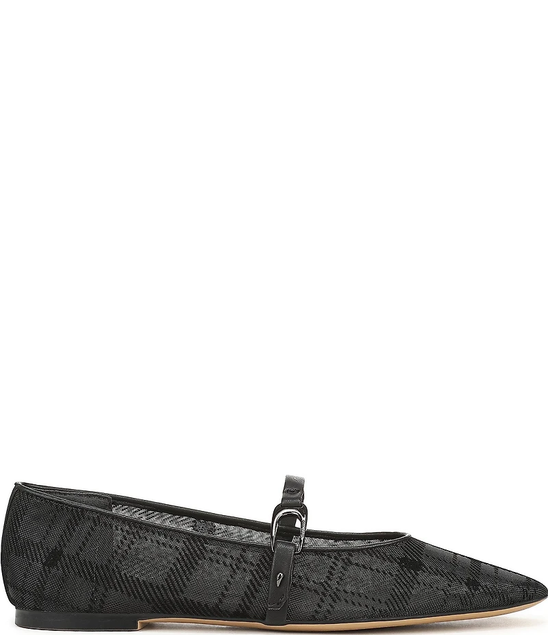 Sarto by Franco Sarto Rubina Plaid Mesh Pointed Toe Mary Jane Ballet Flats