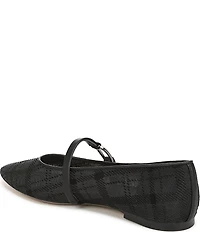 Sarto by Franco Sarto Rubina Plaid Mesh Pointed Toe Mary Jane Ballet Flats
