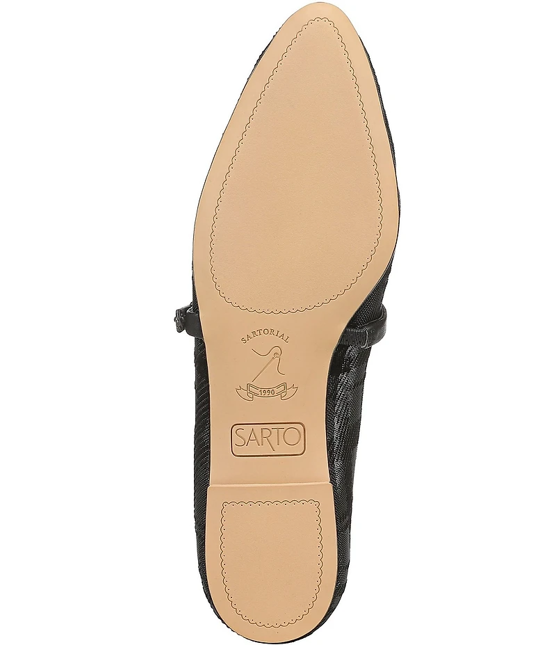 Sarto by Franco Sarto Rubina Plaid Mesh Pointed Toe Mary Jane Ballet Flats