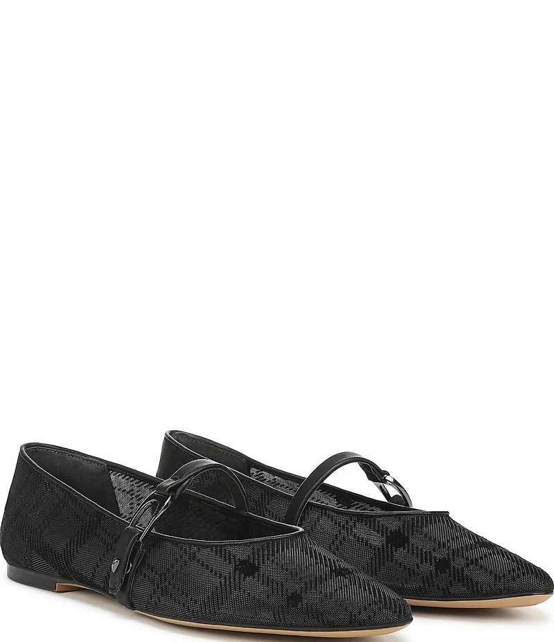 Sarto by Franco Sarto Rubina Plaid Mesh Pointed Toe Mary Jane Ballet Flats