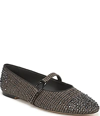 Sarto by Franco Sarto Rubina Rhinestone Embellished Houndstooth Mary Jane Ballet Flats