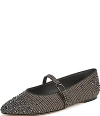 Sarto by Franco Sarto Rubina Rhinestone Embellished Houndstooth Mary Jane Ballet Flats
