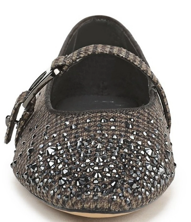 Sarto by Franco Sarto Rubina Rhinestone Embellished Houndstooth Mary Jane Ballet Flats