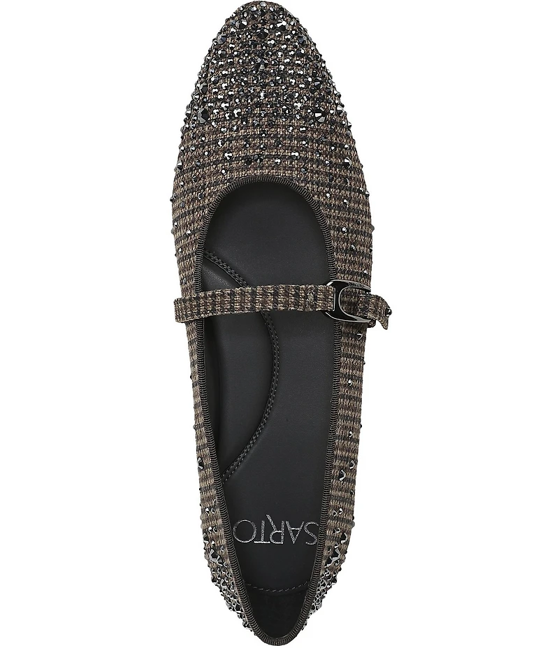 Sarto by Franco Sarto Rubina Rhinestone Embellished Houndstooth Mary Jane Ballet Flats