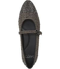 Sarto by Franco Sarto Rubina Rhinestone Embellished Houndstooth Mary Jane Ballet Flats