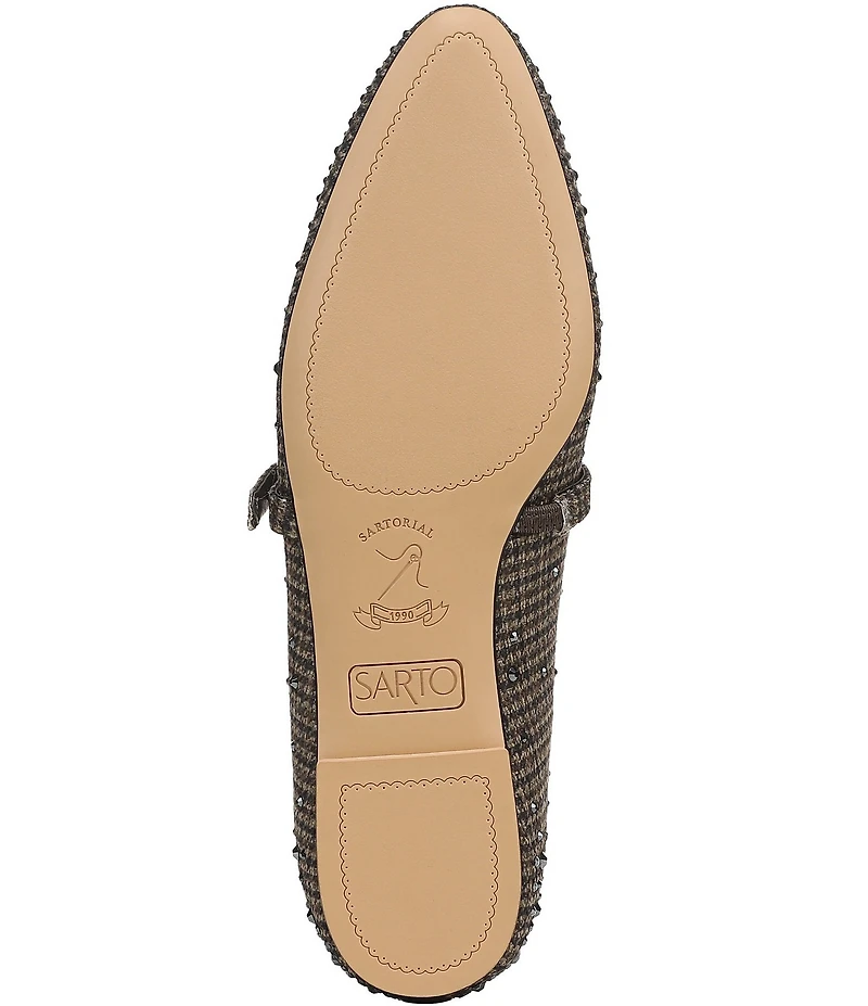 Sarto by Franco Sarto Rubina Rhinestone Embellished Houndstooth Mary Jane Ballet Flats