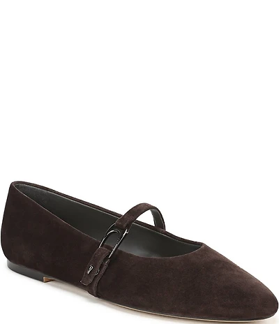 Sarto by Franco Sarto Rubina Suede Pointed Toe Mary Jane Ballet Flats