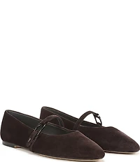 Sarto by Franco Sarto Rubina Suede Pointed Toe Mary Jane Ballet Flats