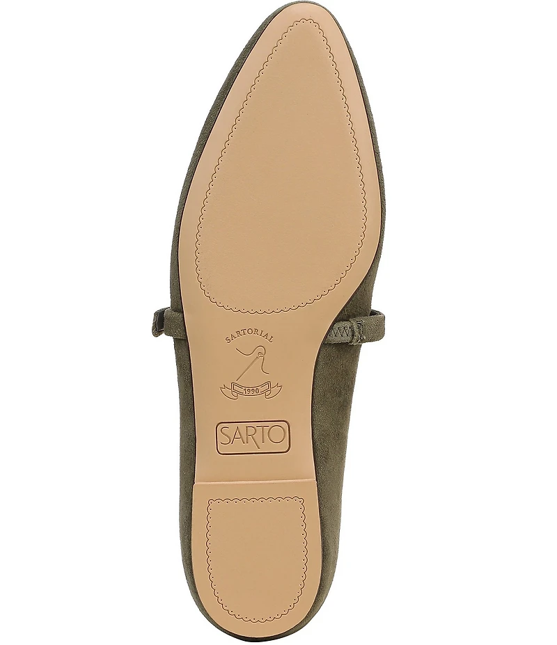 Sarto by Franco Sarto Rubina Suede Pointed Toe Mary Jane Ballet Flats