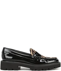 Sarto by Franco Sarto Saffron Patent Tiger Print Calf Hair Lug Sole Loafers