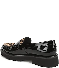 Sarto by Franco Sarto Saffron Patent Tiger Print Calf Hair Lug Sole Loafers