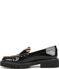 Sarto by Franco Sarto Saffron Patent Tiger Print Calf Hair Lug Sole Loafers