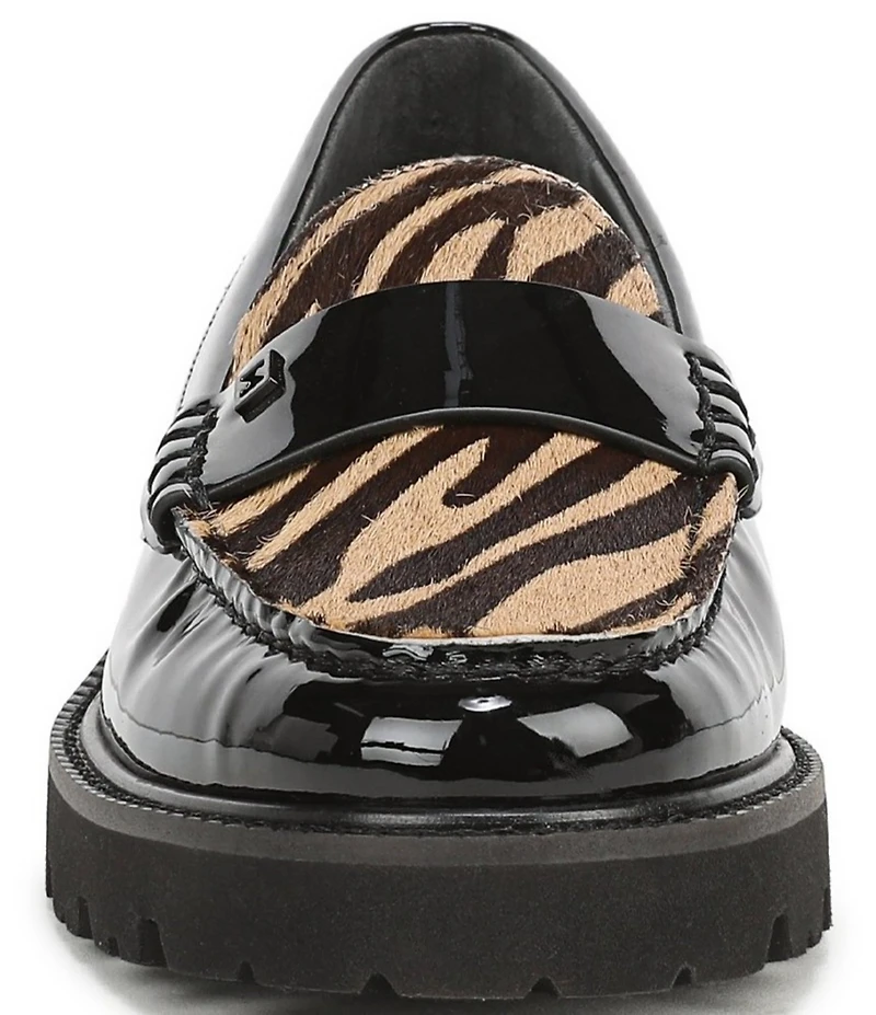 Sarto by Franco Sarto Saffron Patent Tiger Print Calf Hair Lug Sole Loafers