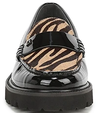 Sarto by Franco Sarto Saffron Patent Tiger Print Calf Hair Lug Sole Loafers