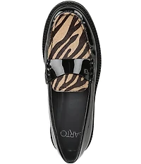 Sarto by Franco Sarto Saffron Patent Tiger Print Calf Hair Lug Sole Loafers