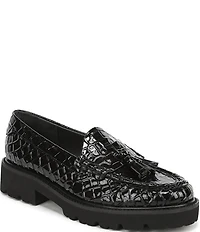 Sarto by Franco Sarto Sarika Croco Embossed Patent Tassels Lugged Loafers