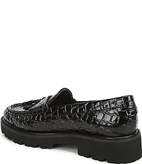 Sarto by Franco Sarto Sarika Croco Embossed Patent Tassels Lugged Loafers