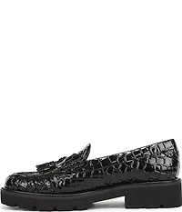 Sarto by Franco Sarto Sarika Croco Embossed Patent Tassels Lugged Loafers