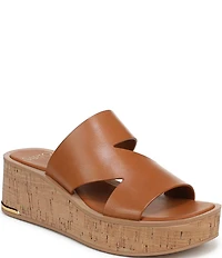 Sarto by Franco Sarto Tahani Leather Platform Wedge Slides