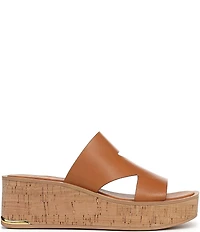 Sarto by Franco Sarto Tahani Leather Platform Wedge Slides