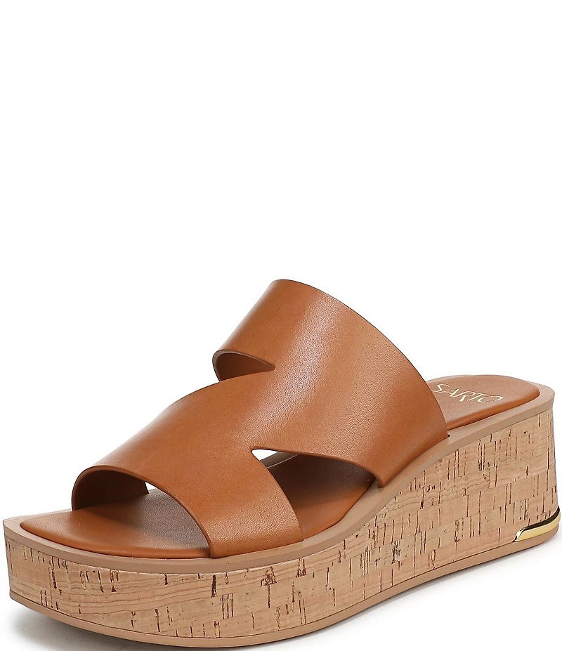 Sarto by Franco Sarto Tahani Leather Platform Wedge Slides