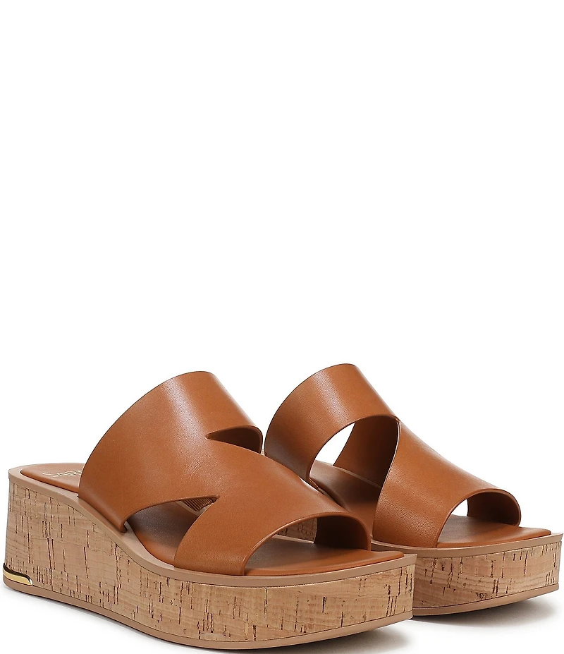 Sarto by Franco Sarto Tahani Leather Platform Wedge Slides