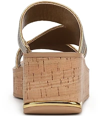 Sarto by Franco Sarto Tahani Metallic Platform Wedge Slide Sandals