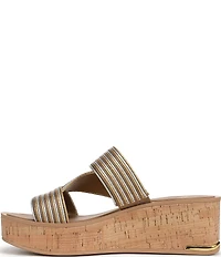 Sarto by Franco Sarto Tahani Metallic Platform Wedge Slide Sandals