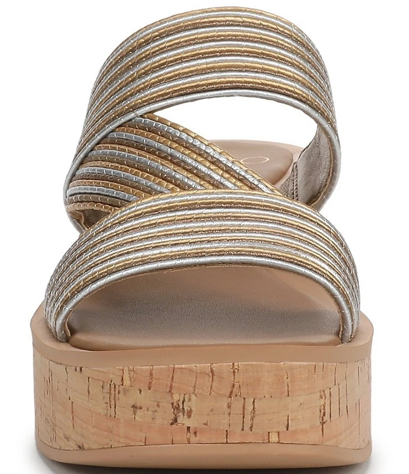 Sarto by Franco Sarto Tahani Metallic Platform Wedge Slide Sandals