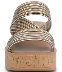 Sarto by Franco Sarto Tahani Metallic Platform Wedge Slide Sandals