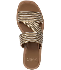 Sarto by Franco Sarto Tahani Metallic Platform Wedge Slide Sandals