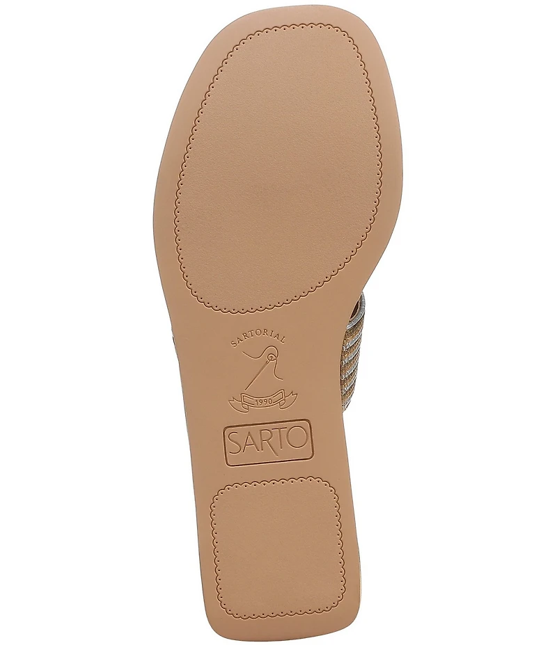 Sarto by Franco Sarto Tahani Metallic Platform Wedge Slide Sandals