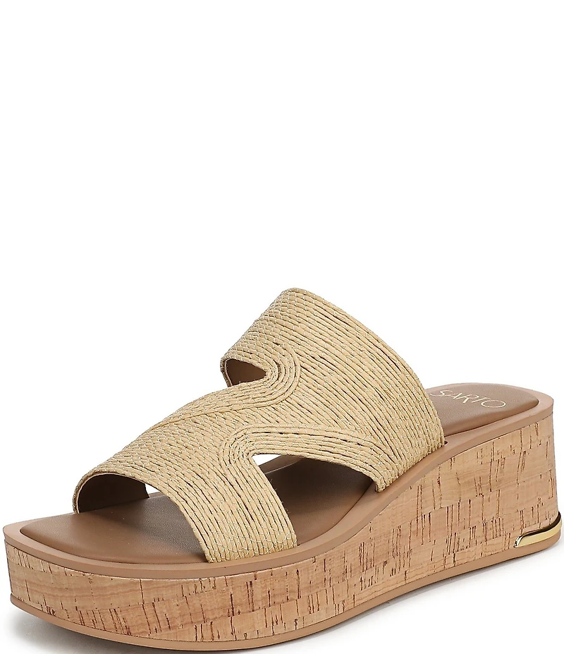 Sarto by Franco Sarto Tahani Woven Platform Wedge Slide Sandals