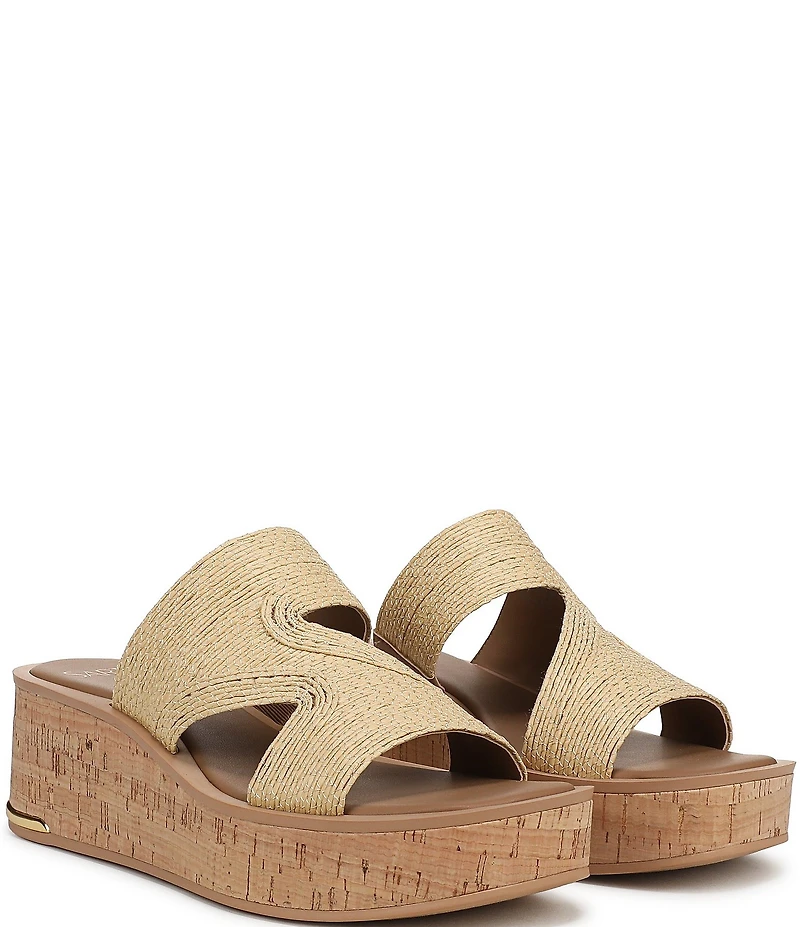 Sarto by Franco Sarto Tahani Woven Platform Wedge Slide Sandals