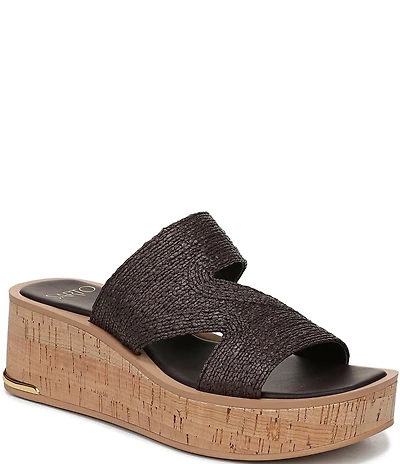 Sarto by Franco Sarto Tahani Woven Platform Wedge Slide Sandals