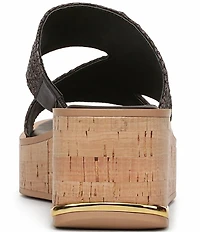 Sarto by Franco Sarto Tahani Woven Platform Wedge Slide Sandals