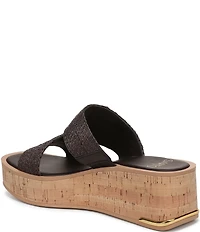 Sarto by Franco Sarto Tahani Woven Platform Wedge Slide Sandals
