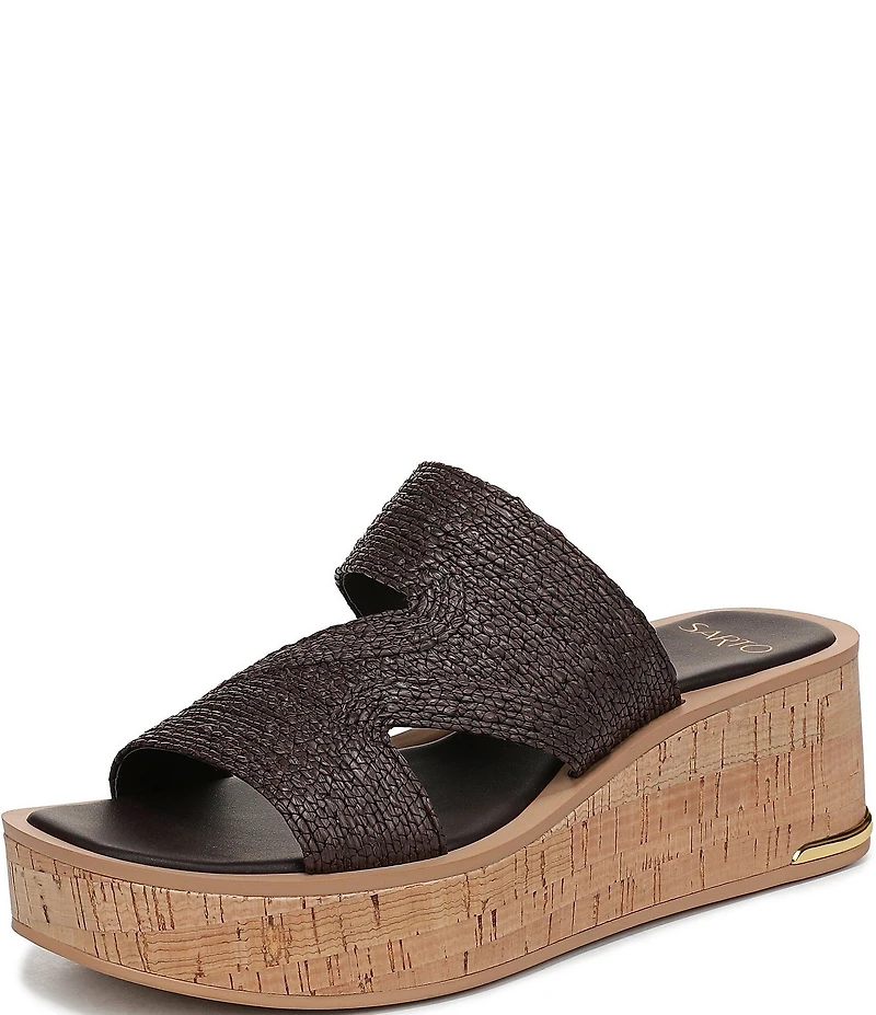 Sarto by Franco Sarto Tahani Woven Platform Wedge Slide Sandals