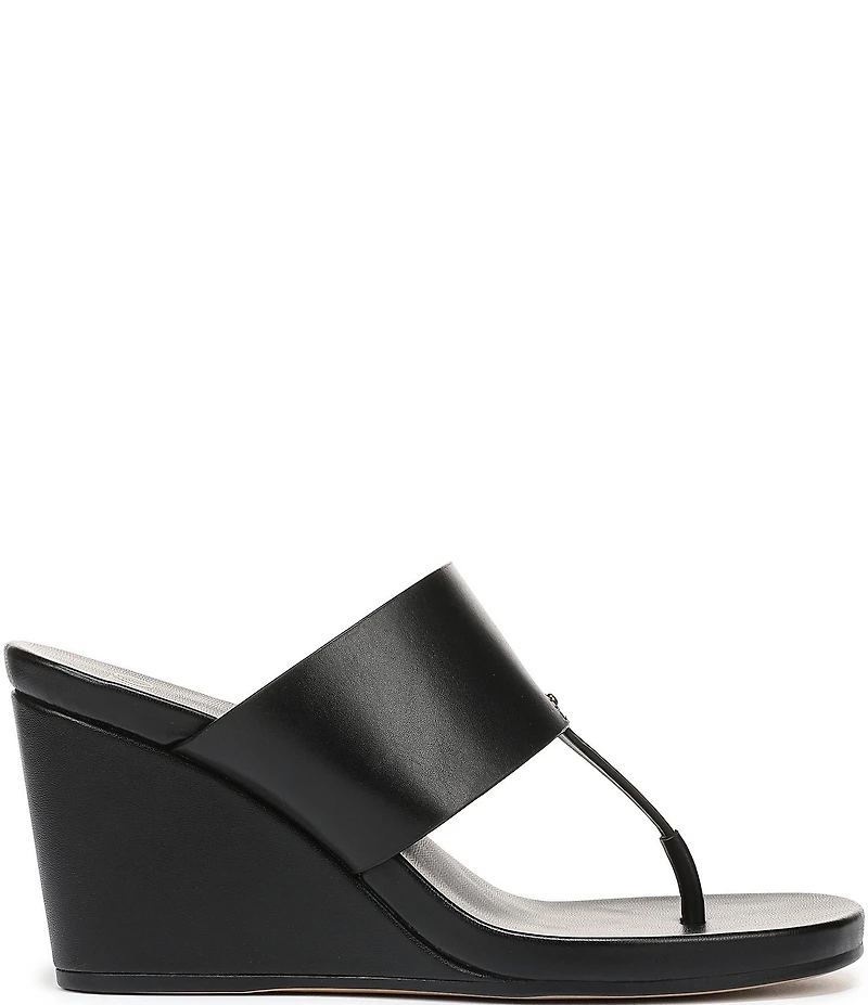 Sarto by Franco Sarto Talea Leather Wedge Thong Slide Sandals