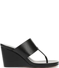 Sarto by Franco Sarto Talea Leather Wedge Thong Slide Sandals