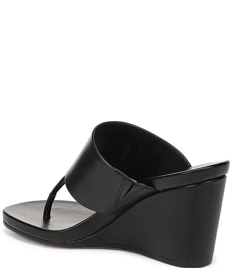 Sarto by Franco Sarto Talea Leather Wedge Thong Slide Sandals