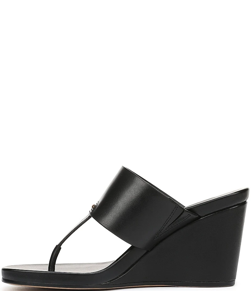 Sarto by Franco Sarto Talea Leather Wedge Thong Slide Sandals